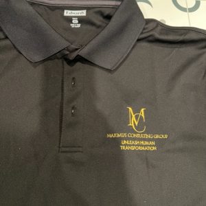 Maximize Consulting Group Black polo shirt with logo