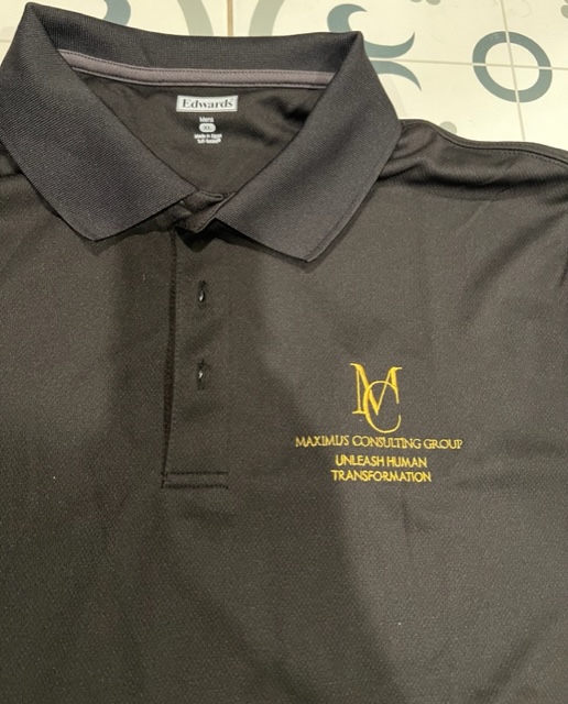 Maximize Consulting Group Black polo shirt with logo